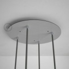 Rosetón XXL circular 35cm a 4 agujeros acero satinado completo de accesorios