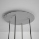 Rosetón XXL circular 35cm a 4 agujeros acero satinado completo de accesorios