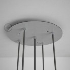 Rosetón XXL circular 35cm a 5 agujeros acero satinado completo de accesorios
