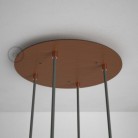 Rosetón XXL circular 35cm a 4 agujeros cobre satinado completo de accesorios