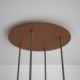 Rosetón XXL circular 35cm a 4 agujeros cobre satinado completo de accesorios