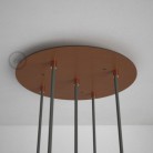 Rosetón XXL circular 35cm a 5 agujeros cobre satinado completo de accesorios