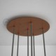 Rosetón XXL circular 35cm a 6 agujeros cobre satinado completo de accesorios