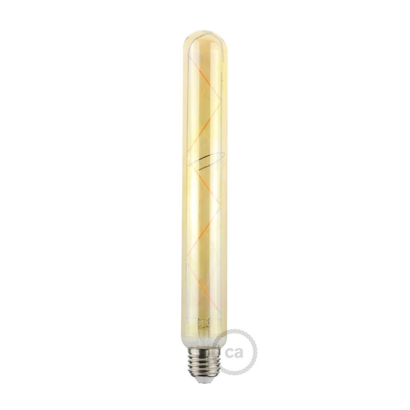 Bombilla Dorada LED Tubular T38 Filamento en ZigZag 5.5W E27 2000K