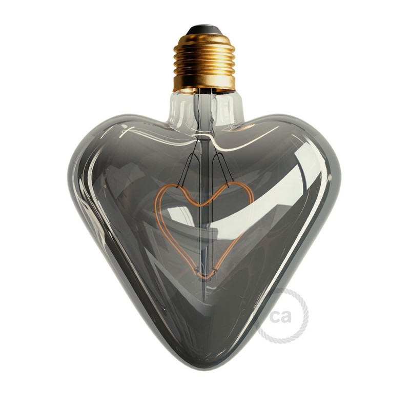 Bombilla LED Corazón Gris Ceniza 5W E27 Decorativa 2000K Dimmable