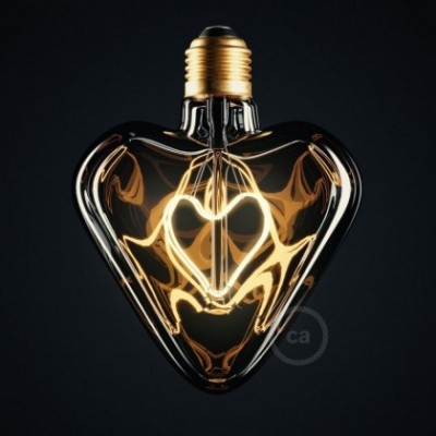 Bombilla LED Corazón Gris Ceniza 5W E27 Decorativa 2000K Dimmable