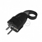 Clavija Schuko Confort con anillo 16A 250V Negra