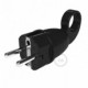 Clavija Schuko Confort con anillo 16A 250V Negra