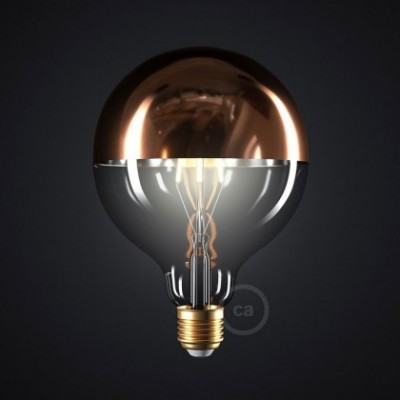 Bombilla LED Globo G125 media esfera cobre 7W E27 2700K Dimmable
