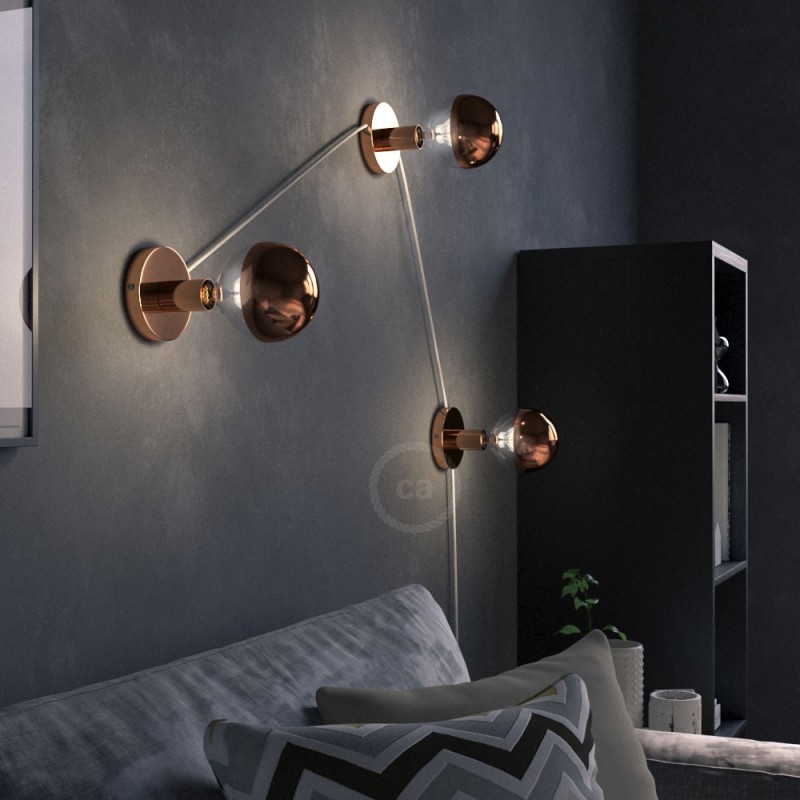 Bombilla LED Globo G125 media esfera cobre 7W E27 2700K Dimmable