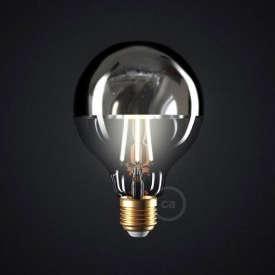 Bombilla LED Globo G95 media esfera plata 7W E27 2700K Dimmable