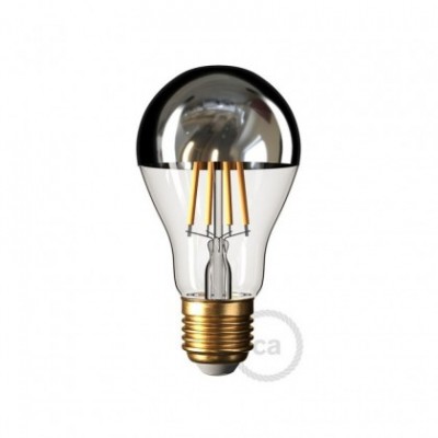 Bombilla LED Gota A60 media esfera plata 7W E27 2700K Dimmable