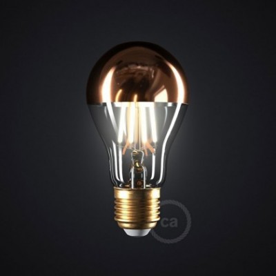 Bombilla LED Gota A60 media esfera cobre 7W E27 2700K Dimmable