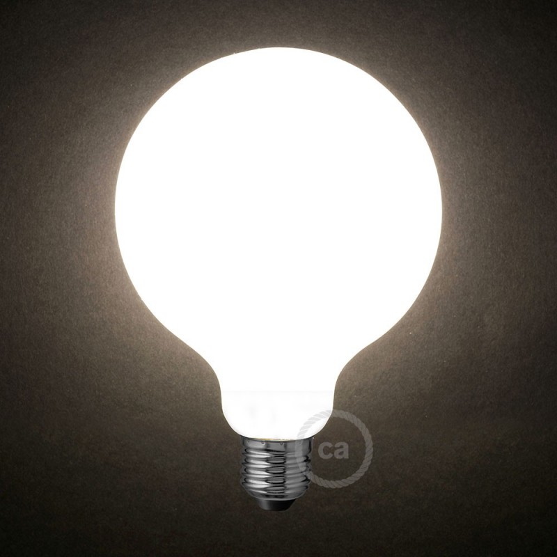 Bombilla LED Blanco Leche Globo G125 7.5W E27 Regulable 2700K
