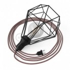 Table Snake con pantalla Jaula Diamond negra y clavija bipolar