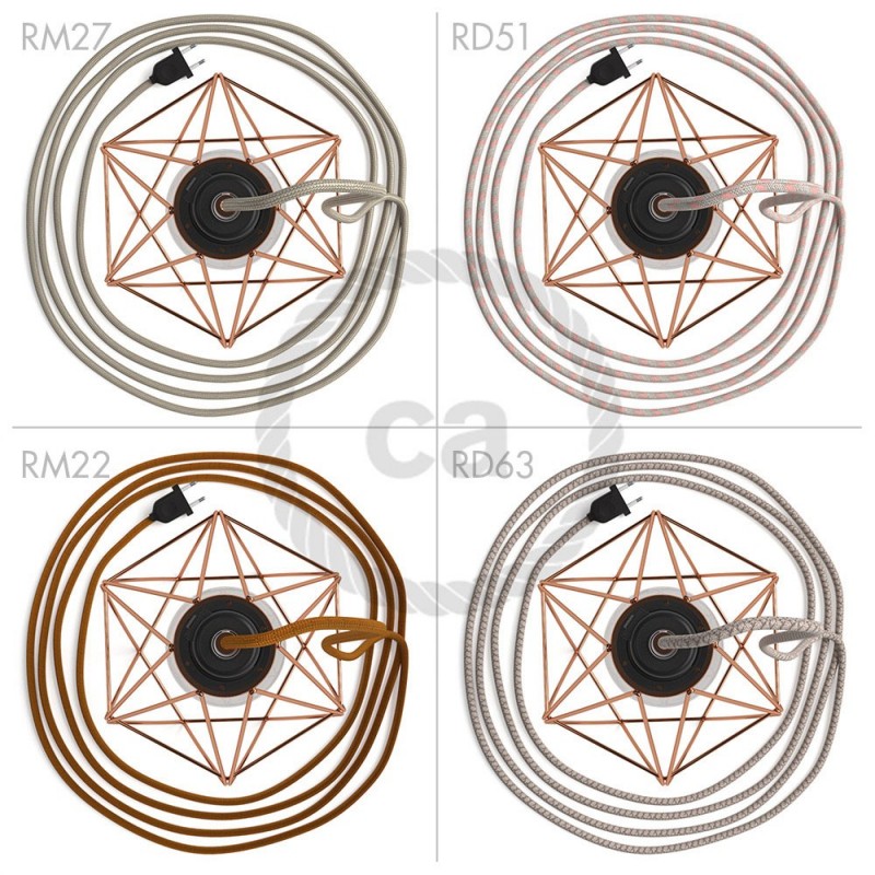Table Snake con pantalla Jaula Diamond cobre y clavija bipolar