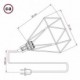 Table Snake con pantalla Jaula Diamond cobre y clavija bipolar