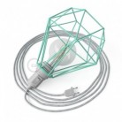 Table Snake con pantalla Jaula Diamond turquesa y clavija bipolar