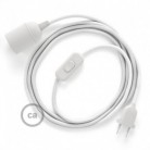 SnakeBis cableado con portalámpara cable textil Blanco en Algodón RC01
