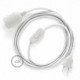 SnakeBis cableado con portalámpara cable textil Blanco en Algodón RC01