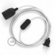 SnakeBis cableado con portalámpara cable textil Blanco en Algodón RC01