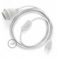 SnakeBis cableado con portalámpara cable textil Blanco en Algodón RC01