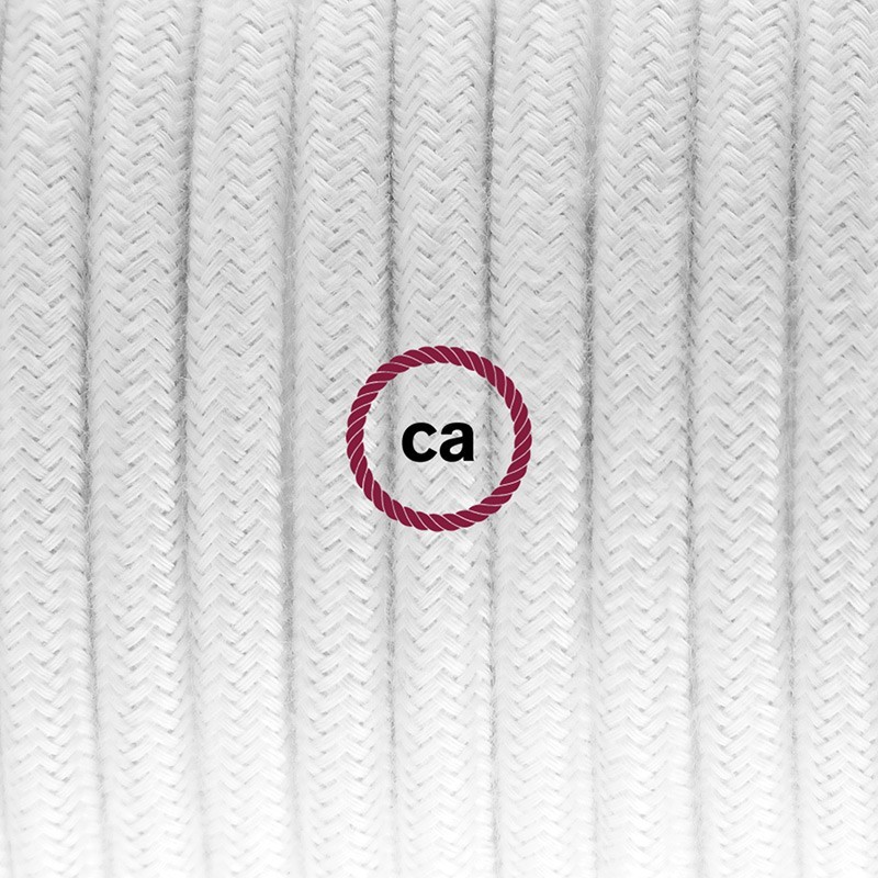 SnakeBis cableado con portalámpara cable textil Blanco en Algodón RC01