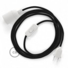 SnakeBis cableado con portalámpara cable textil Negro en Algodón RC04