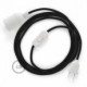 SnakeBis cableado con portalámpara cable textil Negro en Algodón RC04