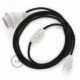 SnakeBis cableado con portalámpara cable textil Negro en Algodón RC04