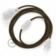 SnakeBis cableado con portalámpara cable textil Marrón en Algodón RC13