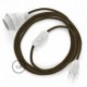 SnakeBis cableado con portalámpara cable textil Marrón en Algodón RC13