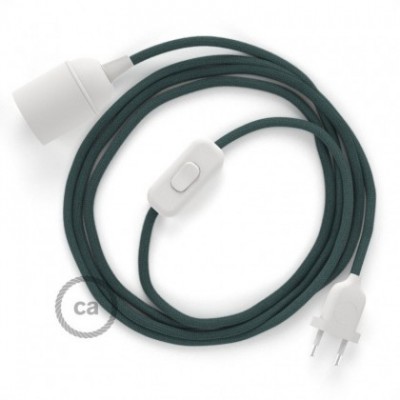 SnakeBis cableado con portalámpara cable textil Gris Piedra en Algodón RC30