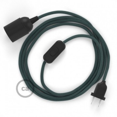 SnakeBis cableado con portalámpara cable textil Gris Piedra en Algodón RC30