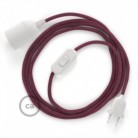 SnakeBis cableado con portalámpara cable textil Rojo Violeta en Algodón RC32
