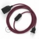 SnakeBis cableado con portalámpara cable textil Rojo Violeta en Algodón RC32