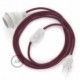 SnakeBis cableado con portalámpara cable textil Rojo Violeta en Algodón RC32