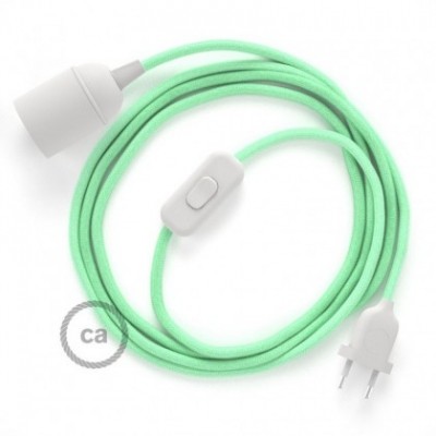 SnakeBis cableado con portalámpara cable textil Leche y Menta en Algodón RC34