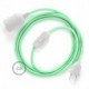 SnakeBis cableado con portalámpara cable textil Leche y Menta en Algodón RC34