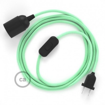 SnakeBis cableado con portalámpara cable textil Leche y Menta en Algodón RC34