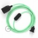 SnakeBis cableado con portalámpara cable textil Leche y Menta en Algodón RC34