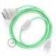 SnakeBis cableado con portalámpara cable textil Leche y Menta en Algodón RC34