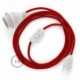 SnakeBis cableado con portalámpara cable textil Rojo Fuego en Algodón RC35