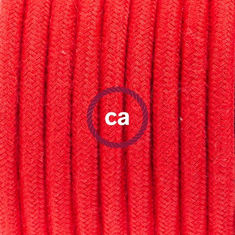 SnakeBis cableado con portalámpara cable textil Rojo Fuego en Algodón RC35