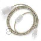 SnakeBis cableado con portalámpara cable textil Gris pardo en Algodón RC43