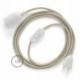 SnakeBis cableado con portalámpara cable textil Gris pardo en Algodón RC43