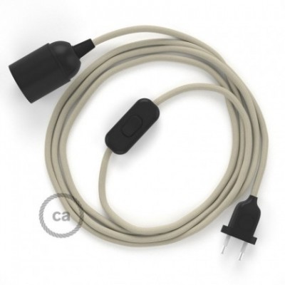 SnakeBis cableado con portalámpara cable textil Gris pardo en Algodón RC43