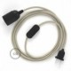 SnakeBis cableado con portalámpara cable textil Gris pardo en Algodón RC43