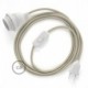 SnakeBis cableado con portalámpara cable textil Gris pardo en Algodón RC43