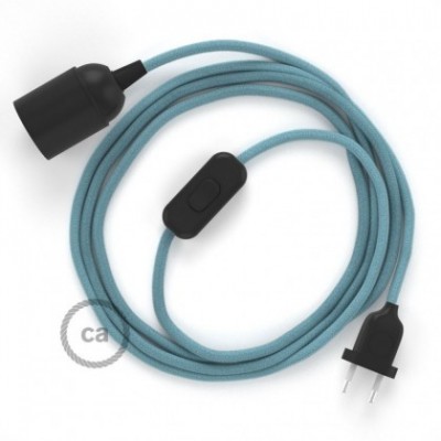 SnakeBis cableado con portalámpara cable textil Oceano en Algodón RC53